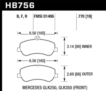 Picture of Hawk 10-15 Mercedes-Benz GLK350 / 13-15 Mercedes-Benz GLK250 HPS Street Front Brake Pads