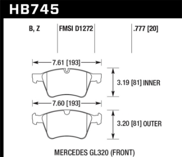 Picture of Hawk 05-11 Mercedes-Benz G55 AMG Performance Ceramic Street Front Brake Pads