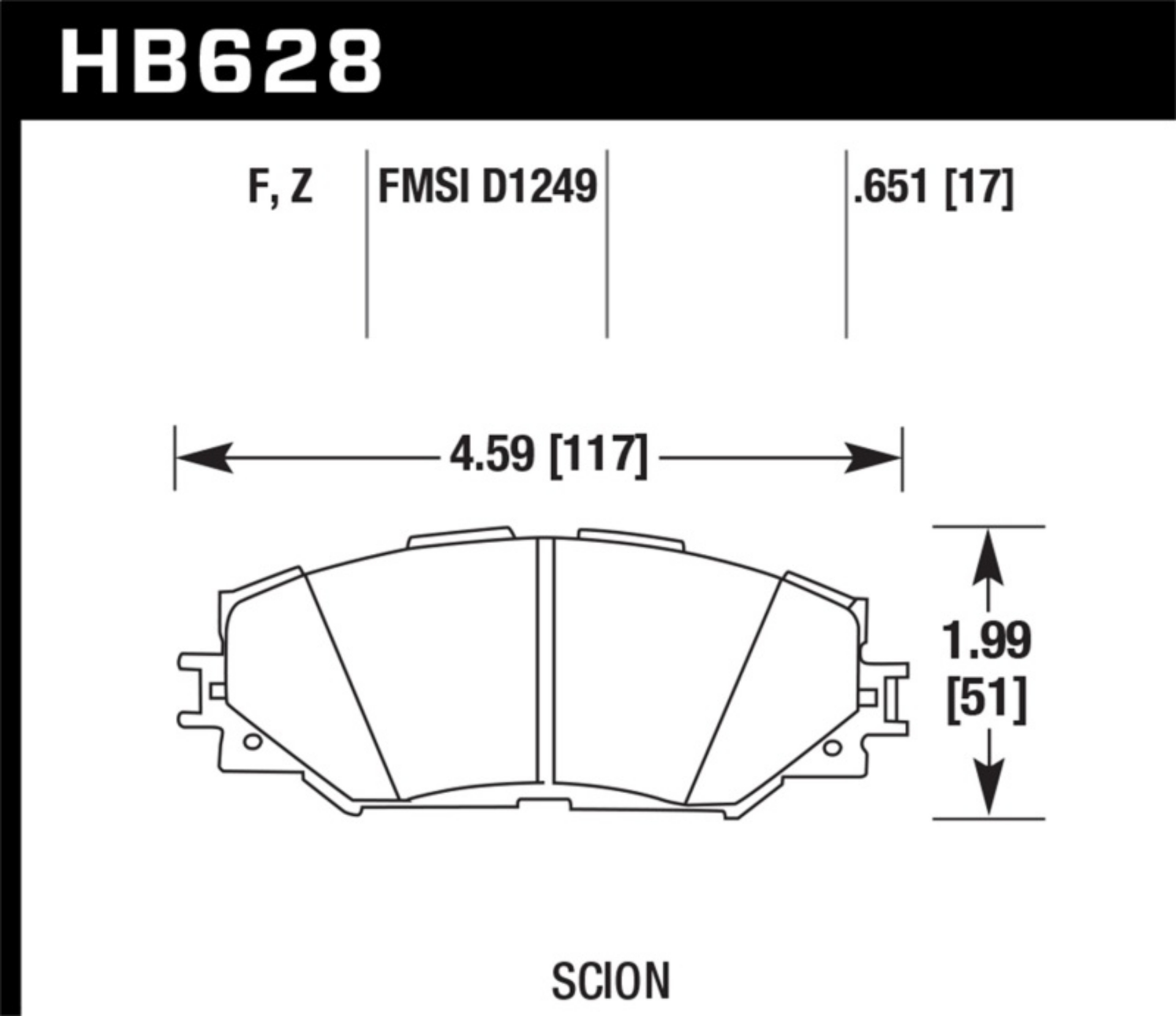 Picture of Hawk 05-07 Scion xA / 05-07 Scion XB HPS Street Front Brake Pads