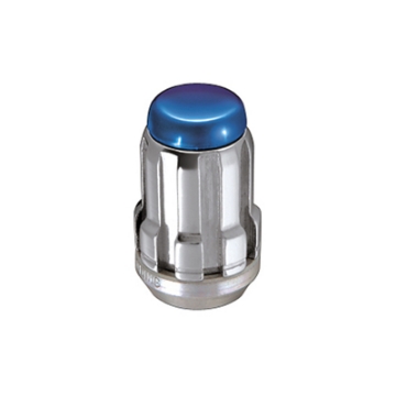 Picture of McGard SplineDrive Lug Nut (Cone Seat) M12X1.5 / 1.24in. Length (4-Pack) - Blue Cap (Req. Tool)