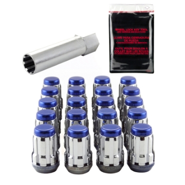 Picture of McGard SplineDrive Tuner 5 Lug Install Kit w/Tool (Cone) M12X1.25 / 13/16 Hex / 1.24in. L - Blue Cap