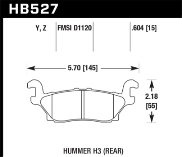 Picture of Hawk 08-10 Hummber H3/H3T Performance Ceramic Street Rear Brake Pads
