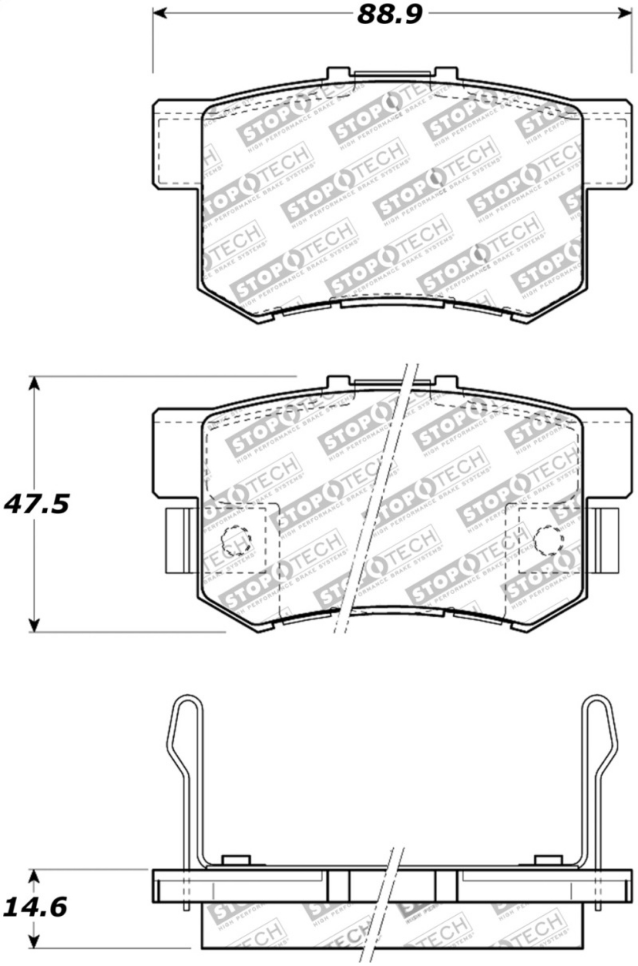 Picture of StopTech Street Touring 08-10 Honda Accord EX/EX-L Coupe Rear Brake Pads