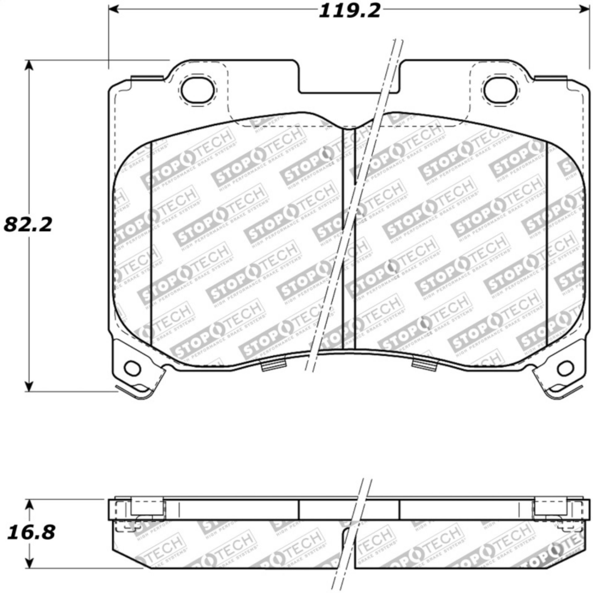 Picture of StopTech Street Touring 5/93-98 Toyota Supra Turbo Front Brake Pads