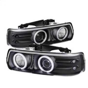 Picture of Spyder Chevy Silverado 1500/2500 99-02Projector Headlights CCFL Halo LED Black PRO-YD-CS99-CCFL-BK