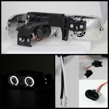 Picture of Spyder Chevy Silverado 1500/2500 99-02Projector Headlights CCFL Halo LED Black PRO-YD-CS99-CCFL-BK