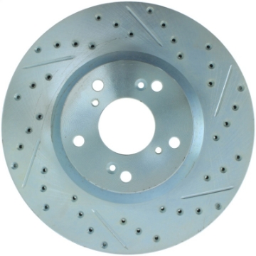 Picture of StopTech Select Sport 06-15 Honda Civic Si Slotted and Drilled Left Front Rotor