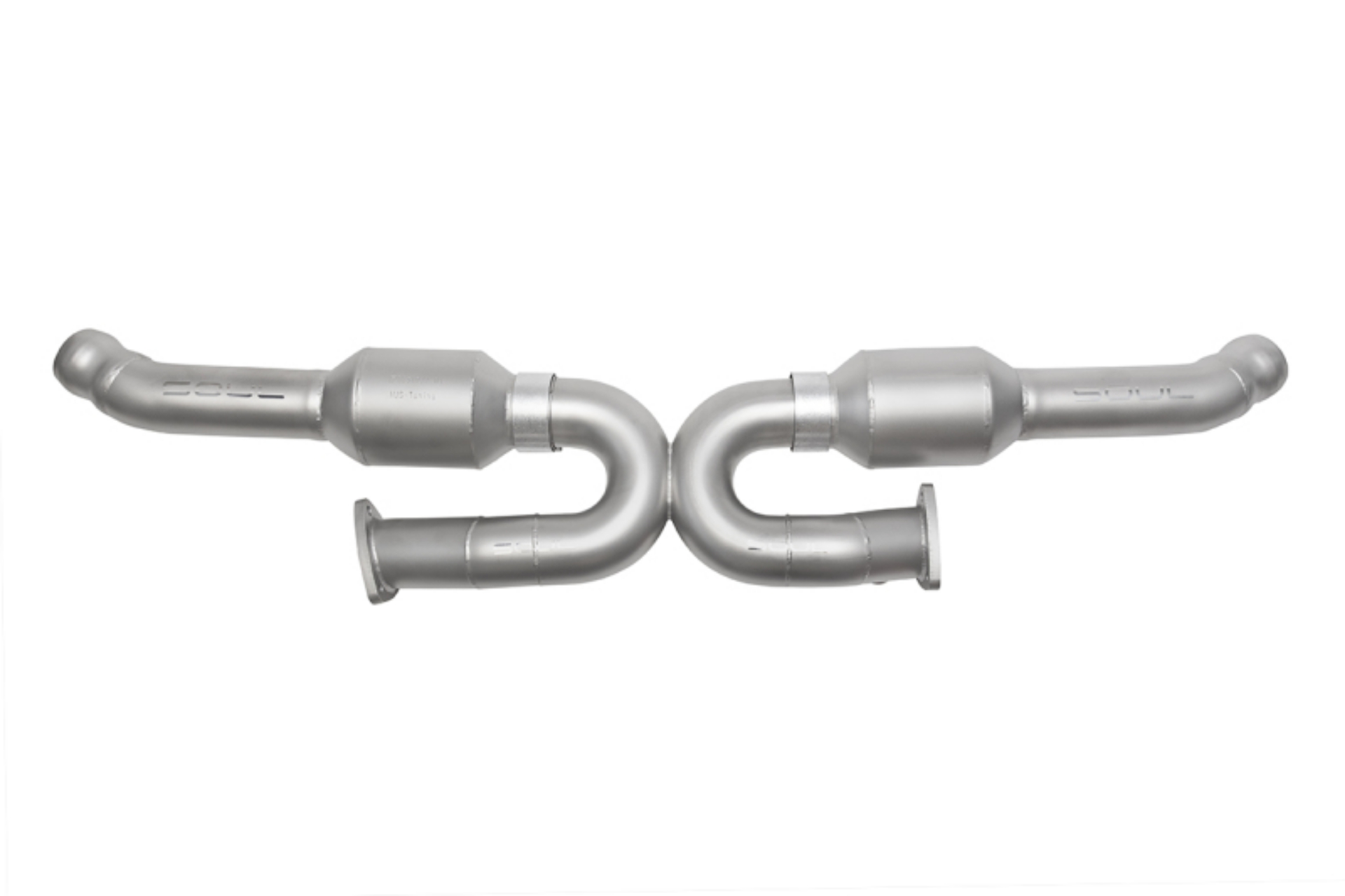 Picture of SOUL 96-98 Porsche 993 Carrera Sport Cat Converter X-Pipe (96-98 w/ Gillet Flange - OBD2)
