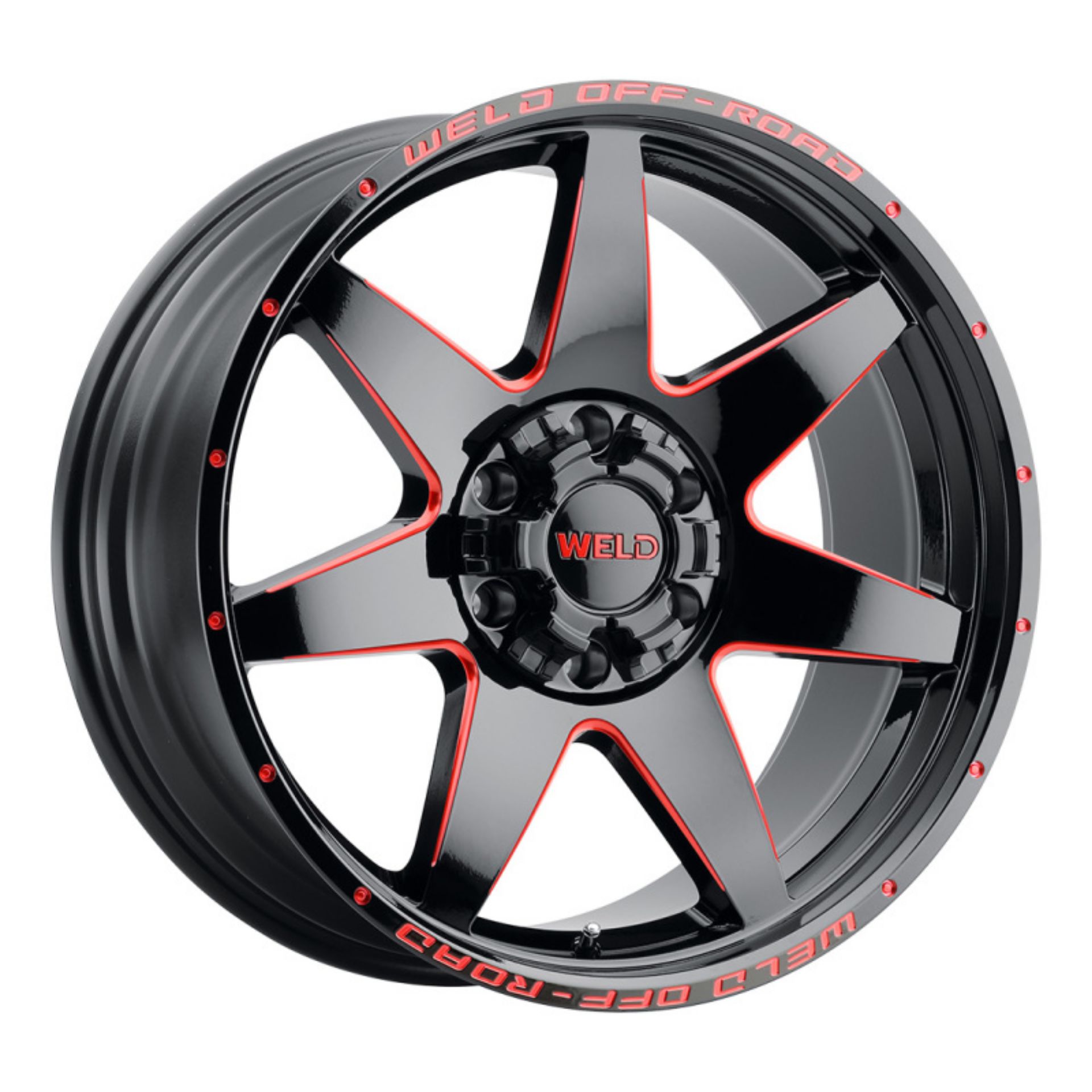 Picture of Weld Off-Road W110 20X10 Retaliate 6X135 6X139.7 ET-18 BS4.75 Gloss Black MIL Red 106.1