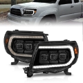 Picture of ANZO 05-11 Toyota Tacoma Full Proj Headlights w/Lght Bar Swchbk Seq. Blk. Housing w/Initiation Light