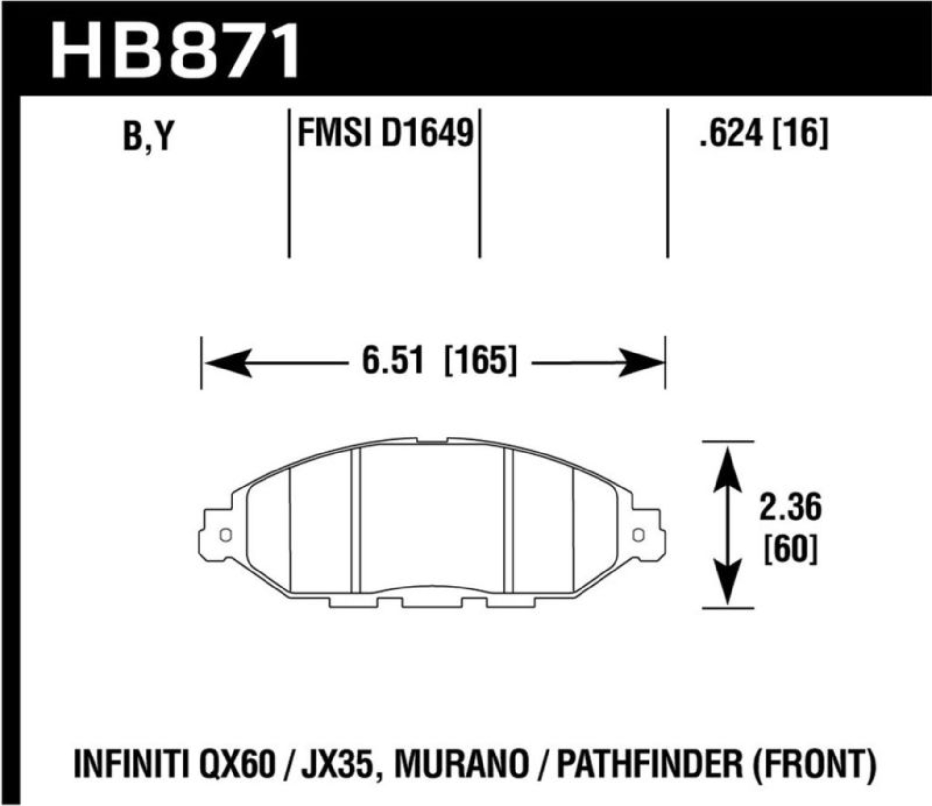 Picture of Hawk 13-19 Nissan Pathfinder 3.5L / 14-19 Infiniti QX60 3.5L HPS 5.0 Front Brake Pads