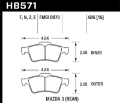 Picture of Hawk 07-09 Mazdaspeed3 / 06-07 Mazdaspeed6 / 06-07 Mazda3 Performance Ceramic Street Rear Brake Pads