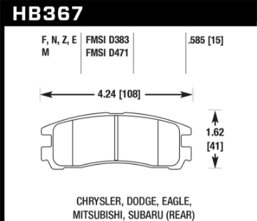 Picture of Hawk 10-12 Mitsubishi Gallant/Eclipse HP+ Street Front Brake Pads