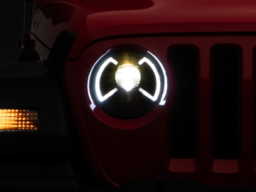 Picture of Raxiom 18-22 Jeep Wrangler JL/JT LED Projector Headlights- Black Housing (Clear Lens)