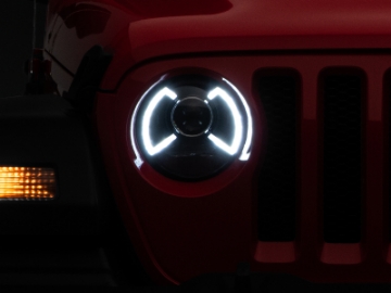 Picture of Raxiom 18-22 Jeep Wrangler JL/JT LED Projector Headlights- Black Housing (Clear Lens)