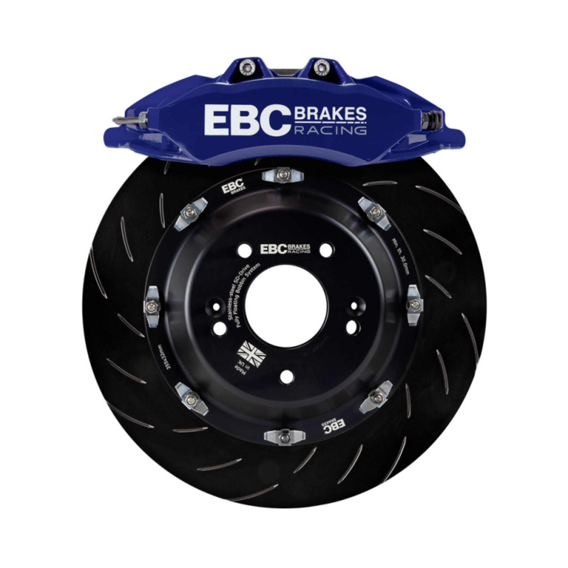 Picture of EBC Racing 2019+ BMW M235i F44 Blue 6 Piston Apollo Calipers 355mm Rotors Front Big Brake Kit
