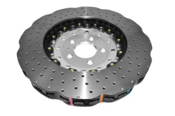 Picture of DBA 14-18 Audi RS7 w-Iron Rotors Front 5000 Series Cross Drilled Rotor w-Silver Hat