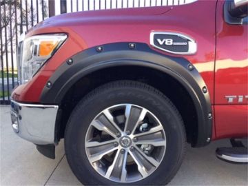Picture of EGR 17-23 Nissan Titan Traditional Bolt-On Look Fender Flareswith Fender Badge Set Of 4