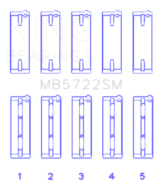 Picture of King Engine Bearings Mitsubishi 2007+ 4B11T Turbo EVO X Size +0-25mm Crankshaft Main Bearing Set