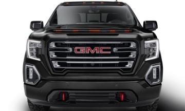 Picture of AVS 20-23 GMC Sierra 1500 Aeroskin LightShield Pro Color-Match Hood Protector - Onyx Blk