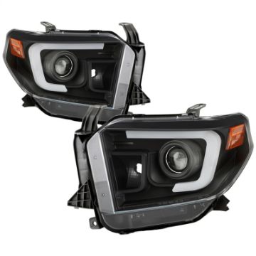 Picture of Spyder 14-17 Toyota TundraSR-SR5 Light Bar Projector Headlights - LED - Black PRO-YD-TTU14AP-BK