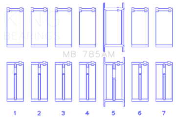 Picture of King Engine Bearings Ford 200 3-3L 12V Size +0-20 Main Bearing Set