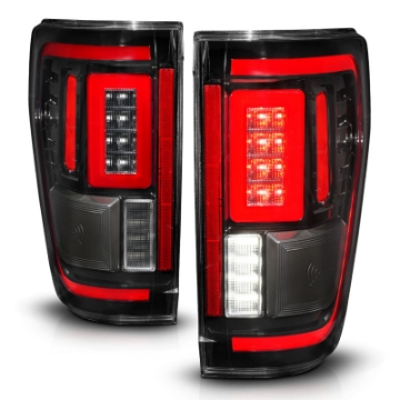 Picture of ANZO 21-23 Ford F-150 LED Taillights Seq- Signal w-BLIS Cover - Black For Factory Halogen ONLY