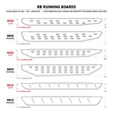 Picture of Go Rhino RB30 Slim Line Running Boards 80in- - Bedliner Coating Boards ONLY-Req- Mounting Brackets