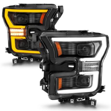 Picture of ANZO 15-17 Ford F-150 Black LED Projector Plank Style DRL w-Initiation Light Halogen Models