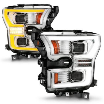 Picture of ANZO 15-17 Ford F-150 Chrome LED Projector Plank Style DRL w-Initiation Light Halogen Models