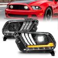 Picture of ANZO 13-14 Ford Mustang w- Factory HID-Xenon HL only Projector Headlights w-Light Bar Black