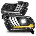 Picture of ANZO 13-14 Ford Mustang w- Factory HID-Xenon HL only Projector Headlights w-Light Bar Black