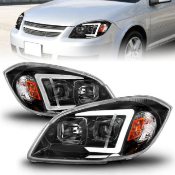 Picture of ANZO 05-10 Chevrolet Cobalt - 07-10 Pontiac G5 LED Projector Headlights w- Seq Black Housing