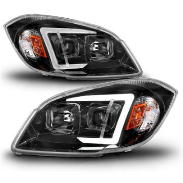 Picture of ANZO 05-10 Chevrolet Cobalt - 07-10 Pontiac G5 LED Projector Headlights w- Seq Black Housing