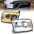 Picture of ANZO 09-18 Dodge Ram 1500-2500-3500 Full LED Proj Headlights w-Switchback Light Bar - Chrome