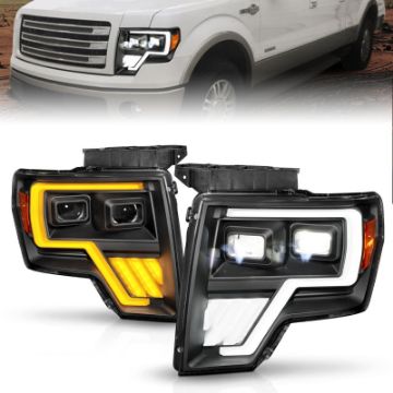 Picture of ANZO 09-14 Ford F-150 Full LED Proj Headlights w-Initiation Feature - Black