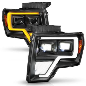 Picture of ANZO 09-14 Ford F-150 Full LED Proj Headlights w-Initiation Feature - Black