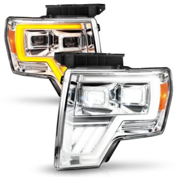 Picture of ANZO 09-14 Ford F-150 Full LED Proj Headlights w-Initiation Feature - Chrome
