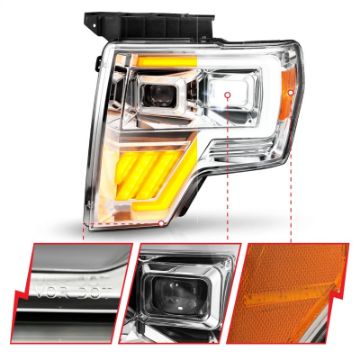Picture of ANZO 09-14 Ford F-150 Full LED Proj Headlights w-Initiation Feature - Chrome