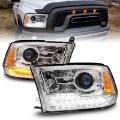 Picture of ANZO 09-18 Dodge Ram 1500-2500-3500 LED Plank Style Headlights Switchback + Sequential - Chrome