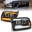 Picture of ANZO 09-18 Dodge Ram 1500-2500-3500 Proj HL Headlights Switchback + Sequential - Black Amber