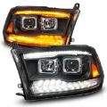 Picture of ANZO 09-18 Dodge Ram 1500-2500-3500 Proj HL Headlights Switchback + Sequential - Black Amber