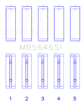 Picture of King Engine Bearings Toyota 1AZFE - 2 AZFE Size +0-25mm Crankshaft Main Bearing Set