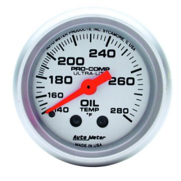 Picture of Autometer Ultra-Lite 52mm 140-280 Deg F Mechanical Oil Temp Gauge