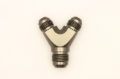 Picture of DeatschWerks 8AN Male Flare + 8AN Male Flare to 10AN Male Flare Y Block Fitting