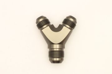 Picture of DeatschWerks 8AN Male Flare + 8AN Male Flare to 10AN Male Flare Y Block Fitting
