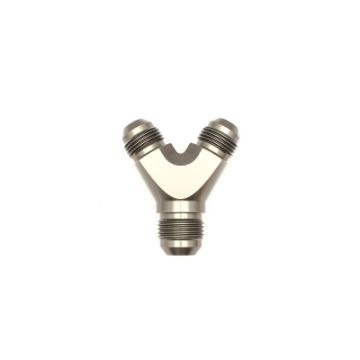 Picture of DeatschWerks 8AN Male Flare + 8AN Male Flare to 10AN Male Flare Y Block Fitting