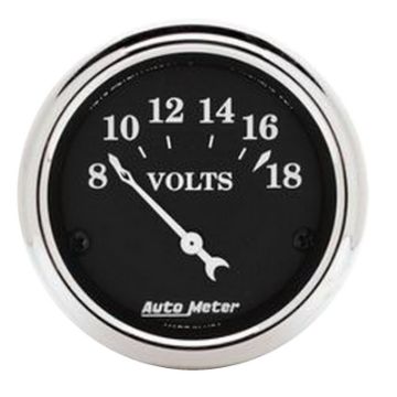 Picture of Autometer 2 1-16in 18V Electric Old Tyme Black Voltmeter