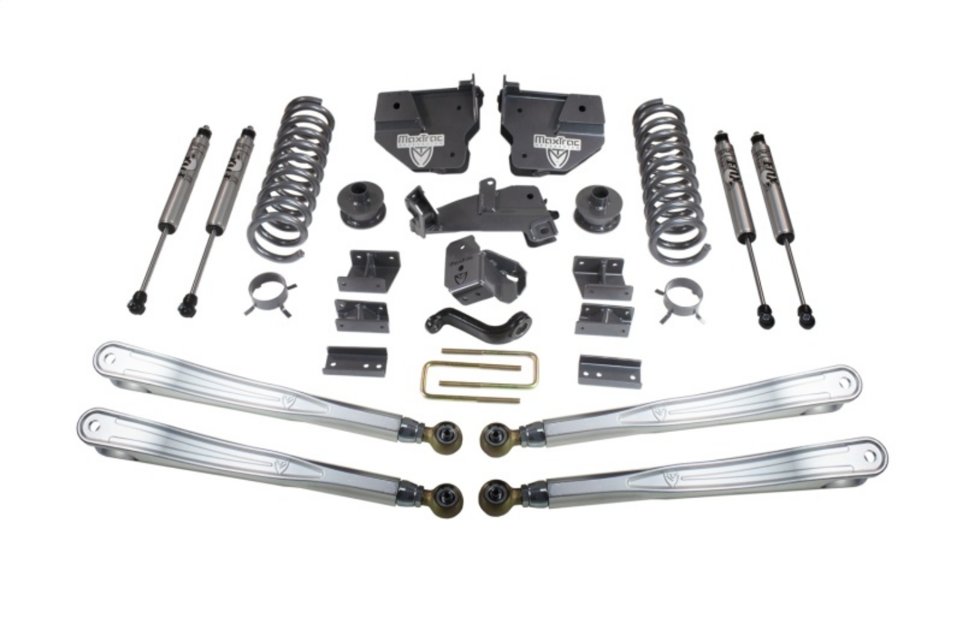 Picture of MaxTrac 14-18 RAM 2500 4WD 4in-1in MaxPro Elite Coil Lift Kit w-4-Link Arms & FOX Shocks