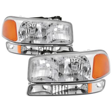 Picture of xTune GMC Sierra 99-06 -Yukon 00-06 Crystal Headlights & Bumper Lights - Chrome HD-JH-GS99-AM-SET-C